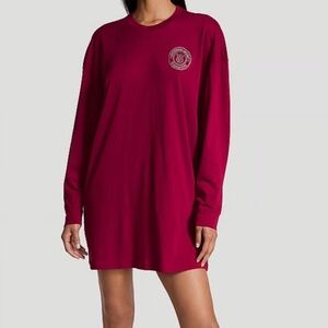 NWT Victoria’s Secret Burgundy Long Sleeve Sleepwear Dress with Bling